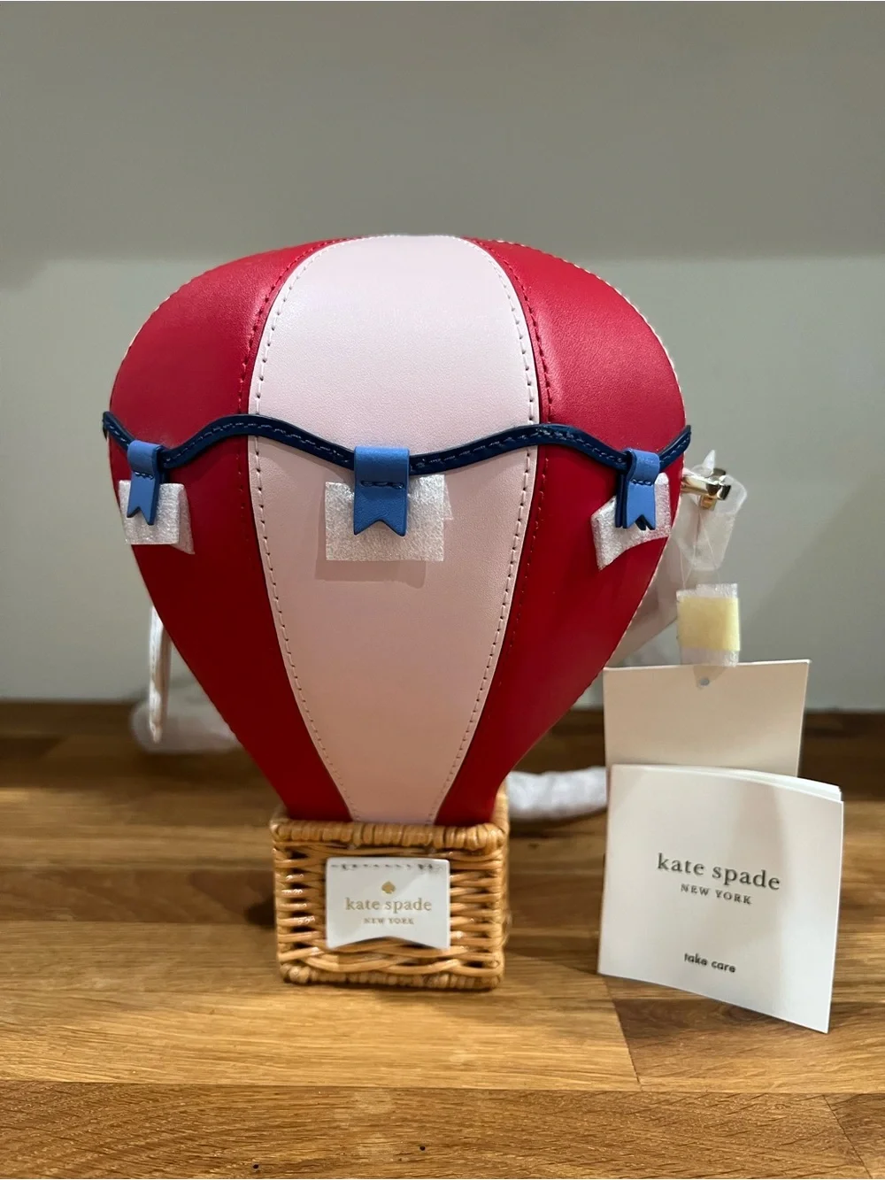 Kate Spade New York Up Up & Away Hot Air Balloon Leather Crossbody Bag NWT
